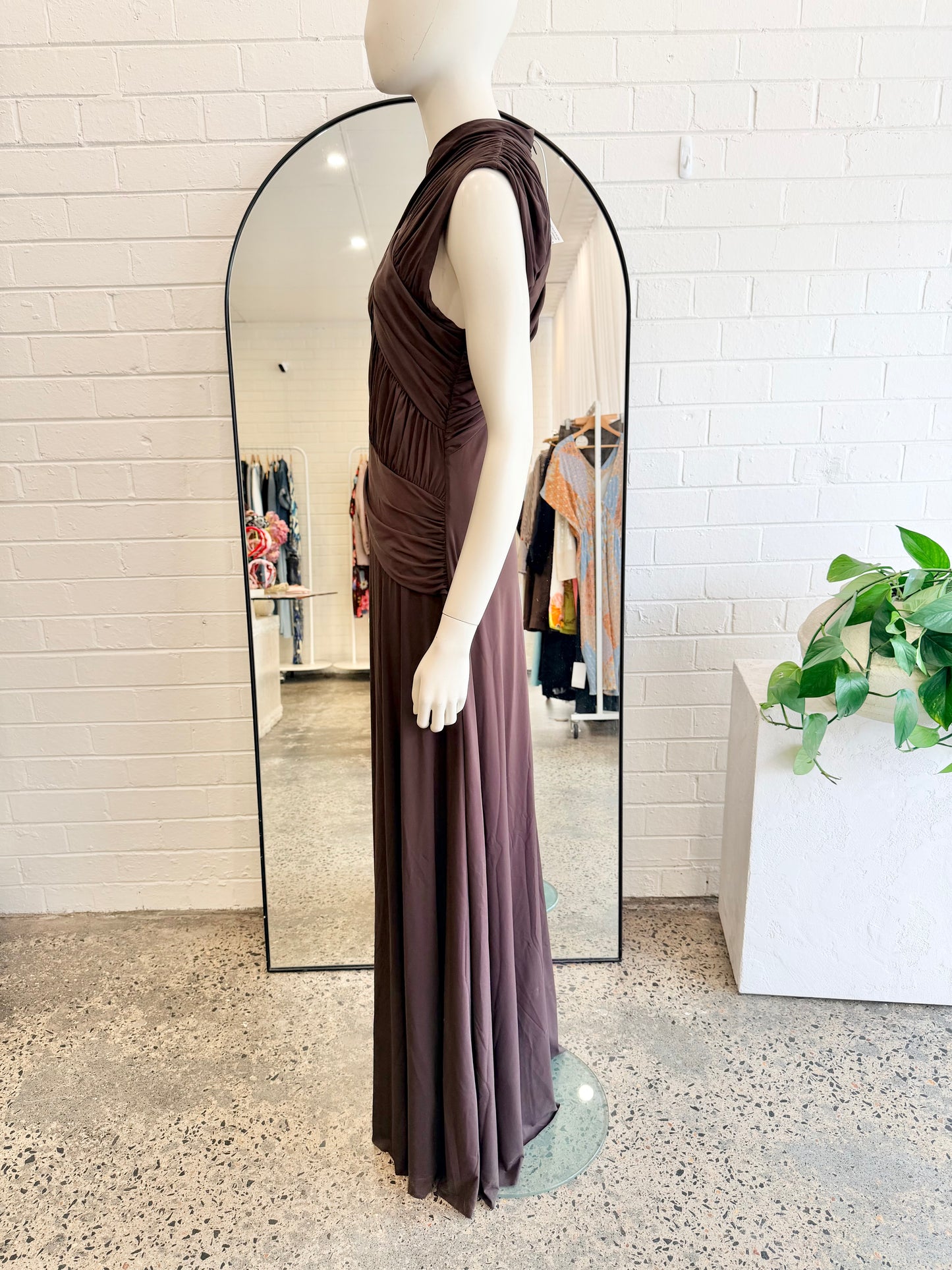 Rachel Gilbert 'Juniper' Gown in Chocolate - Size XL (14)