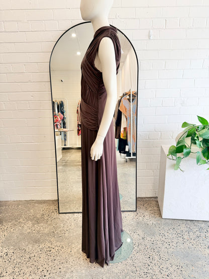 Rachel Gilbert 'Juniper' Gown in Chocolate - Size XL (14)