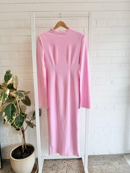 Mossman Sense Of Mystery Midi Dress in Pink - Size 12