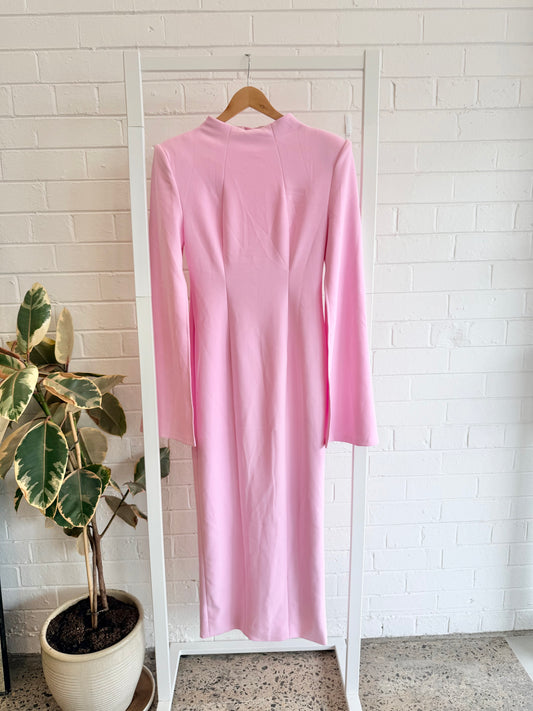 Mossman Sense Of Mystery Midi Dress in Pink - Size 12