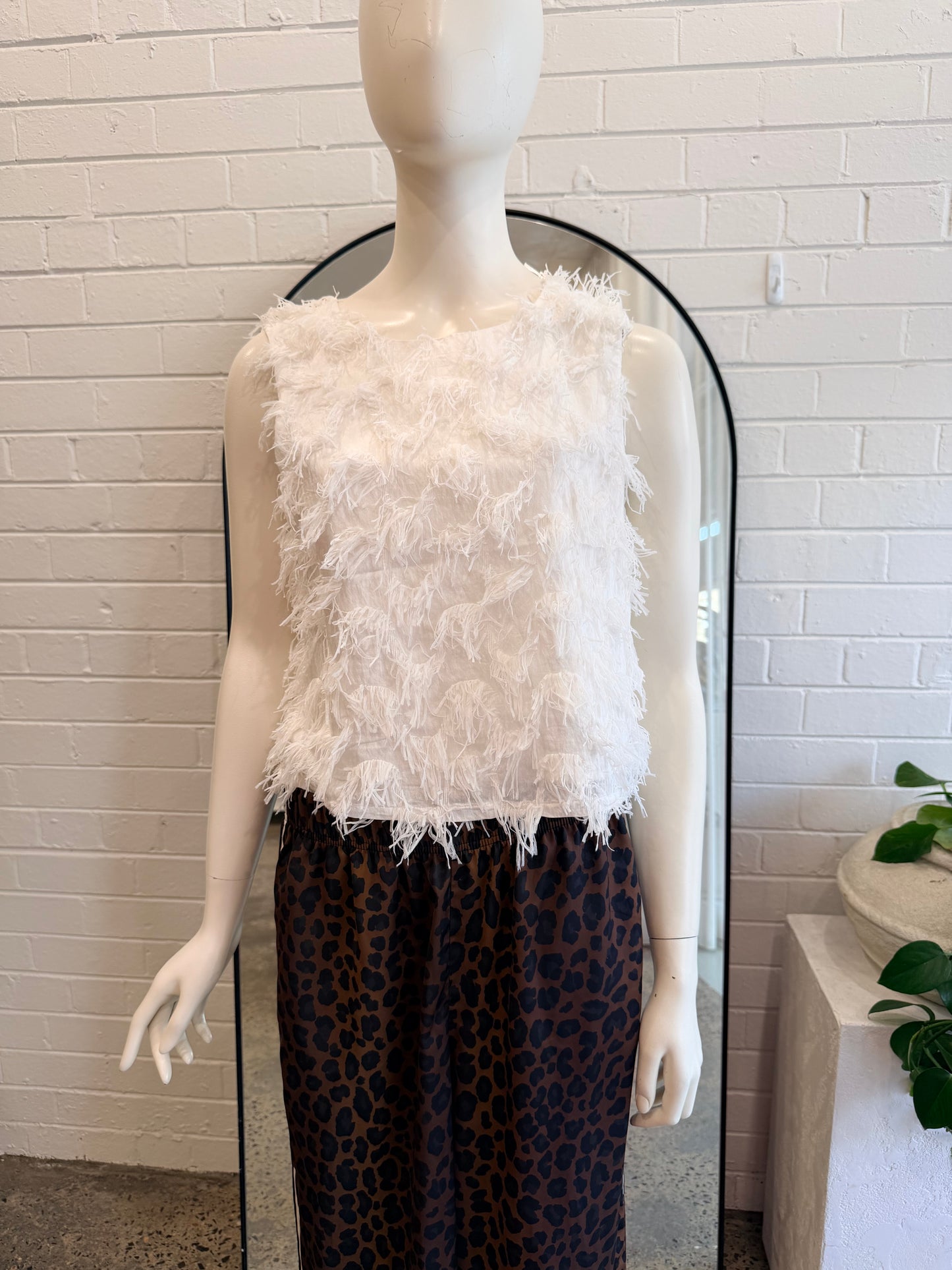 Gorman White Fluffy Top - Size 10