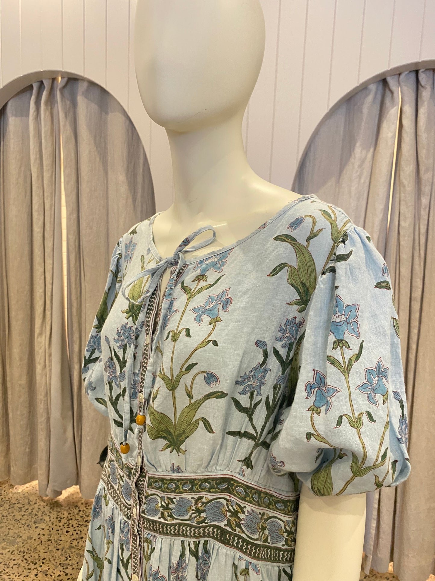 Hannah Artwear Linen Maxi Dress - Size 3 (14/16)