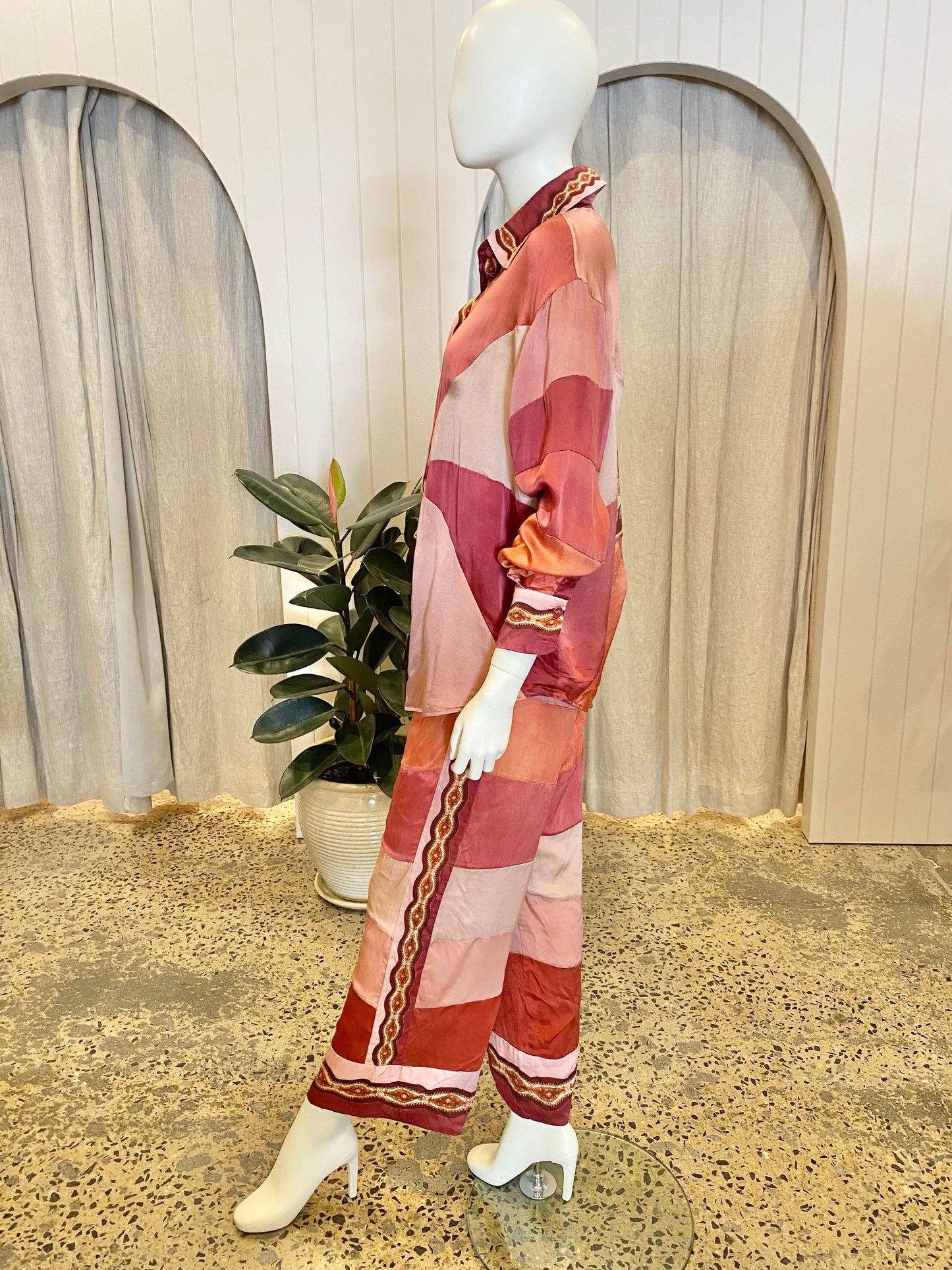 Antipodean Silk Shirt and Pant Set - Size 8