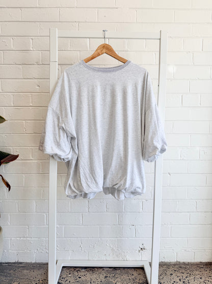 Acne Studios Grey Gathered Logo T-Shirt - Size L (12 - 14)