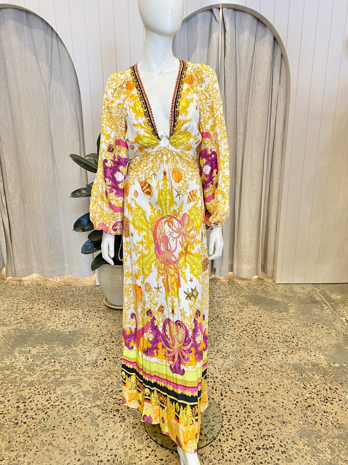 Camilla Squid Squad U-Ring Cut Out Dress - Size Small (8-10)