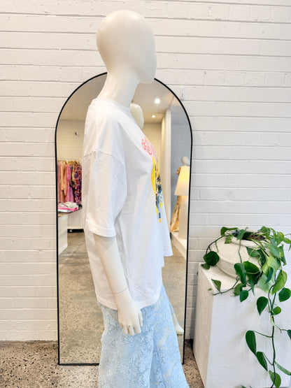 Ena Pelly Banana Tee in Vintage White - Size 8