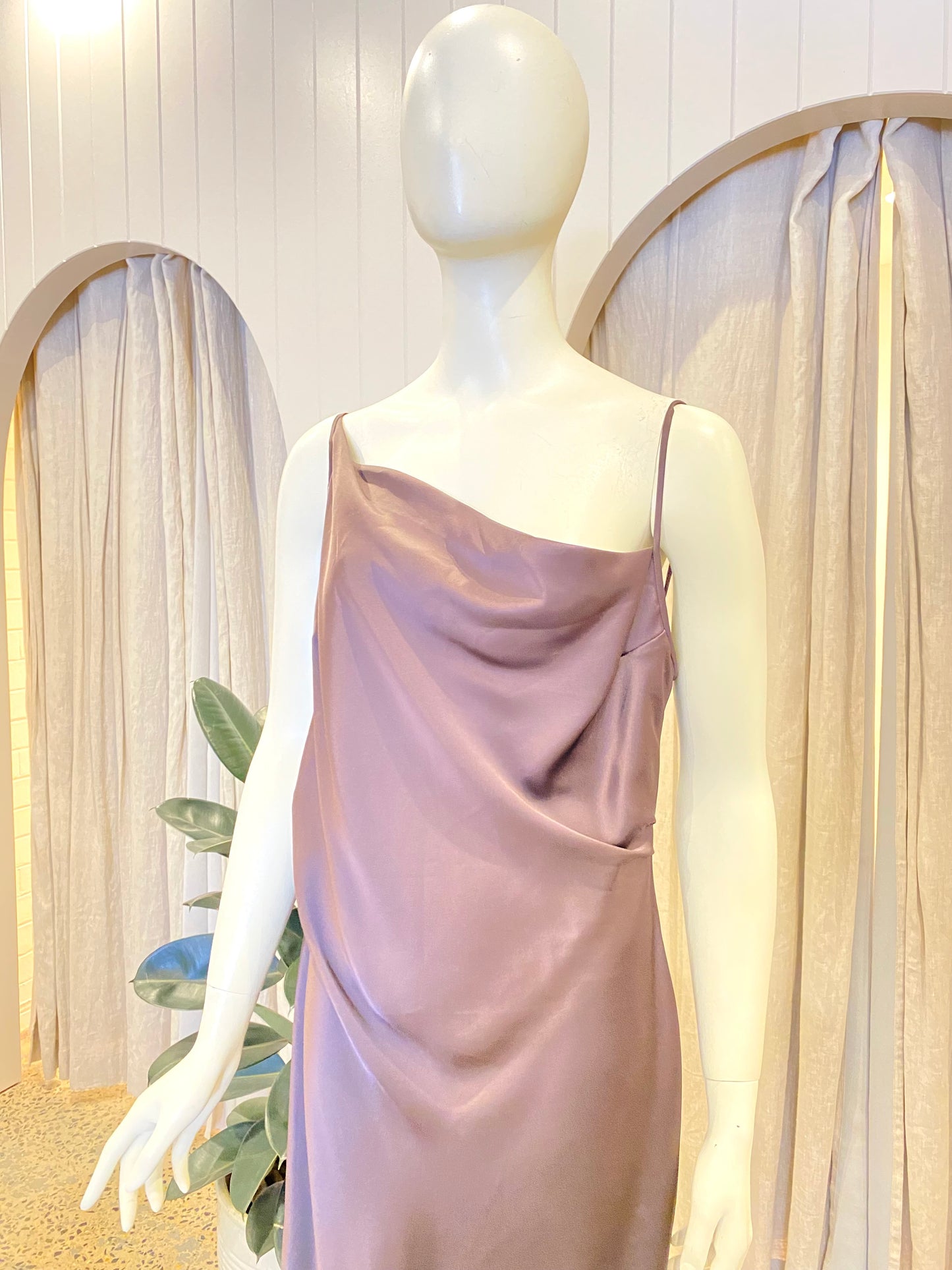 Nanushka 'Lennie' Maxi Dress in Coffee Bean - Size L (12)