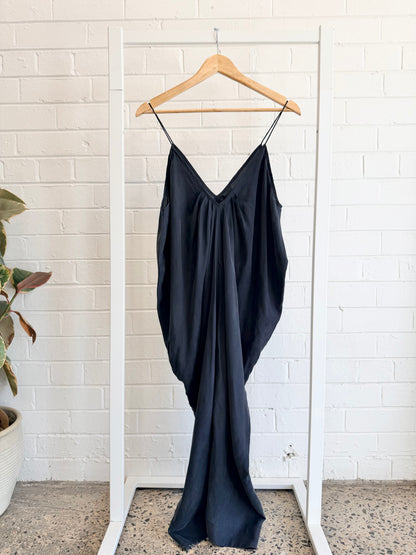 Zimmermann Black Silk Tuck Drape Cami Dress - Size 3 (12)