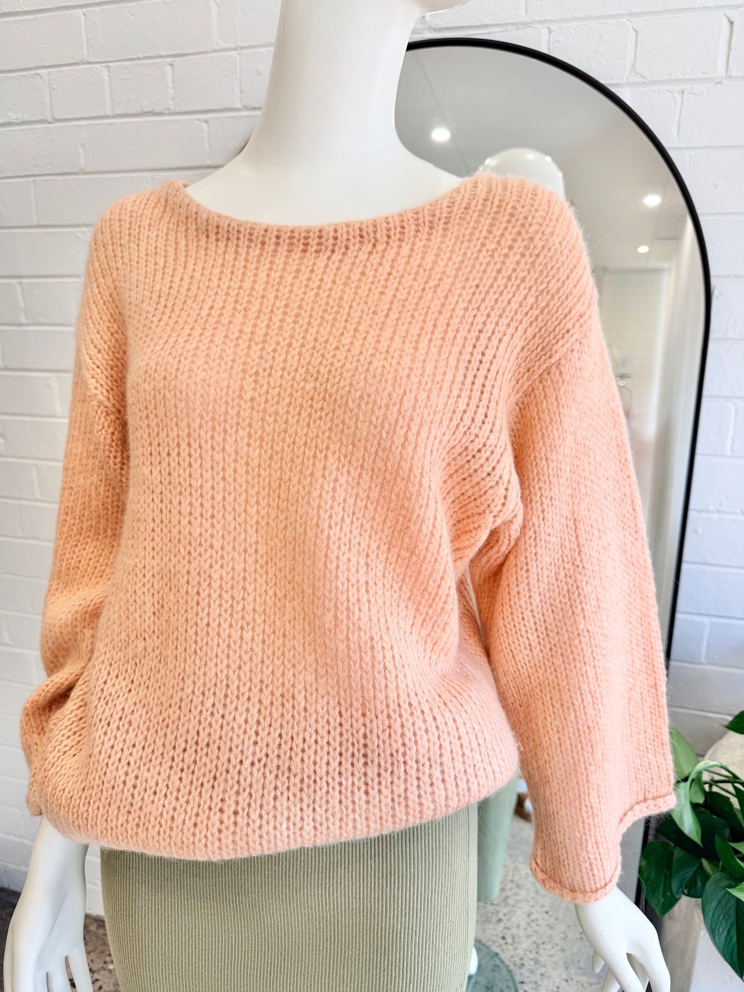 Gorman Oversized Mohair Blend Knit Sweater in Pink - Size 8