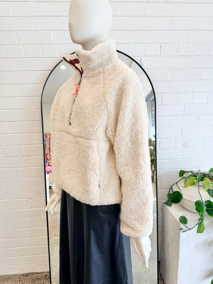The Upside Cream Harlow Fleece Pullover - Size S (8 - 10) - Pre-Loved Geelong
