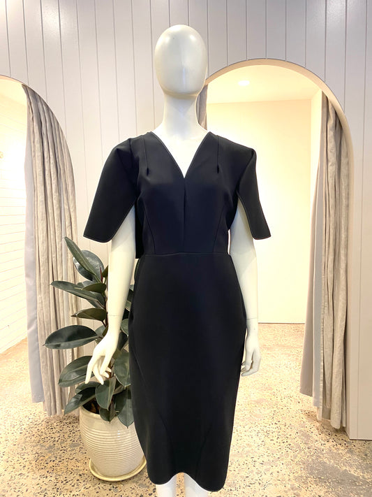 Maticevski Black Vowed Plunge Dress - Size 16