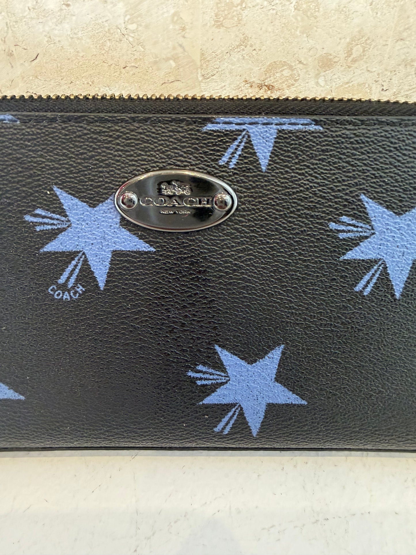 Coach Black Star Canyon Quinn Zip Around Wallet