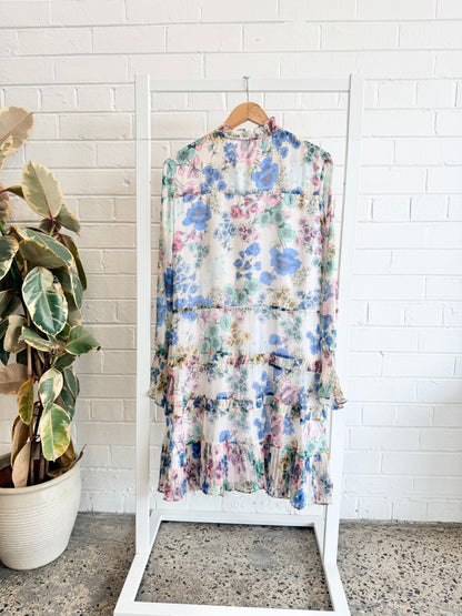 Feathers Floral Midi Dress - Size XL (14)