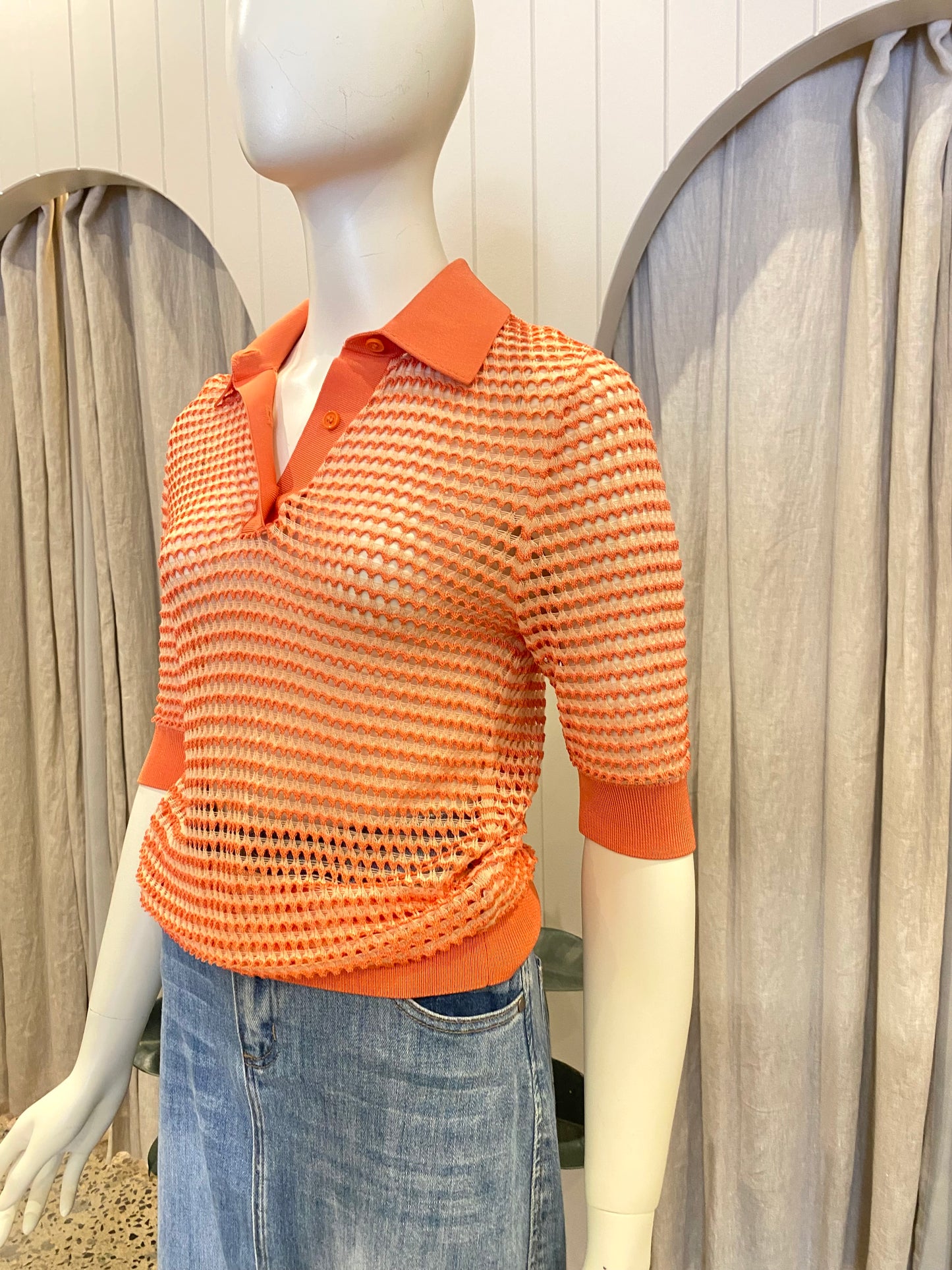 COS Crochet Polo Top - Size XS (8)