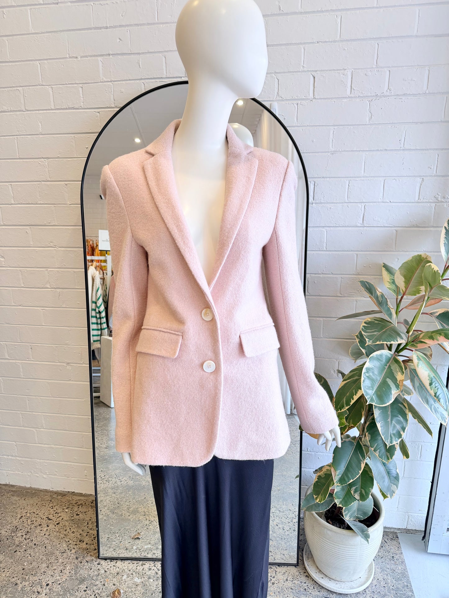 Ena Pelly Pink Boucle Sample Blazer  - Size 8