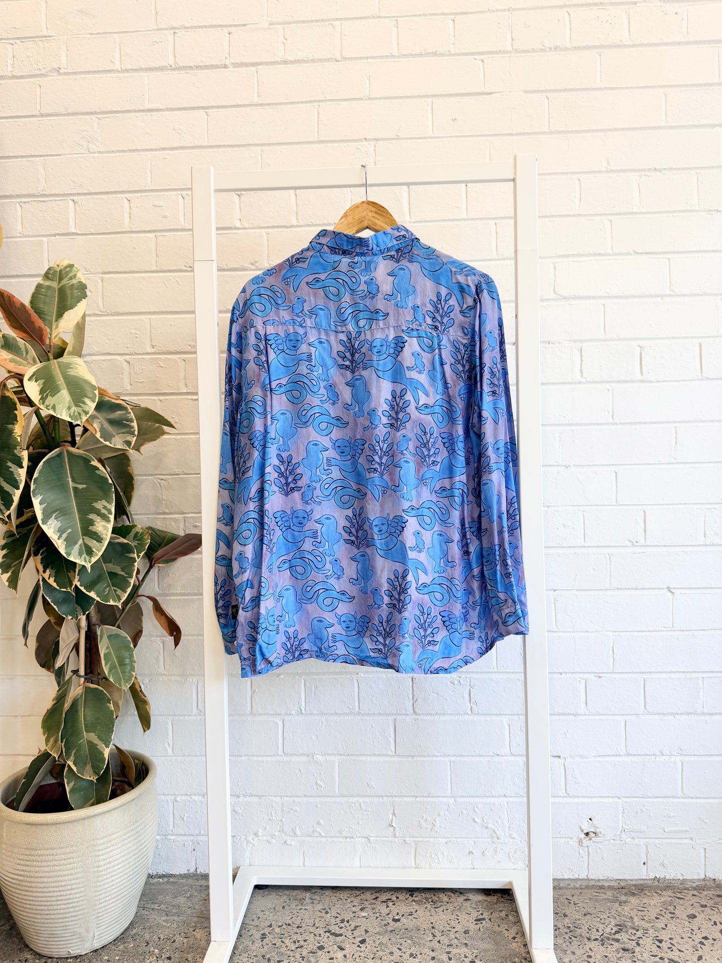 Kip and Co x Mirka Mora Silk Shirt - Size 14