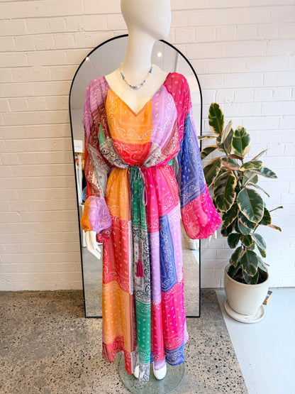 Never Fully Dressed Patchwork Maxi Dress - Size 14