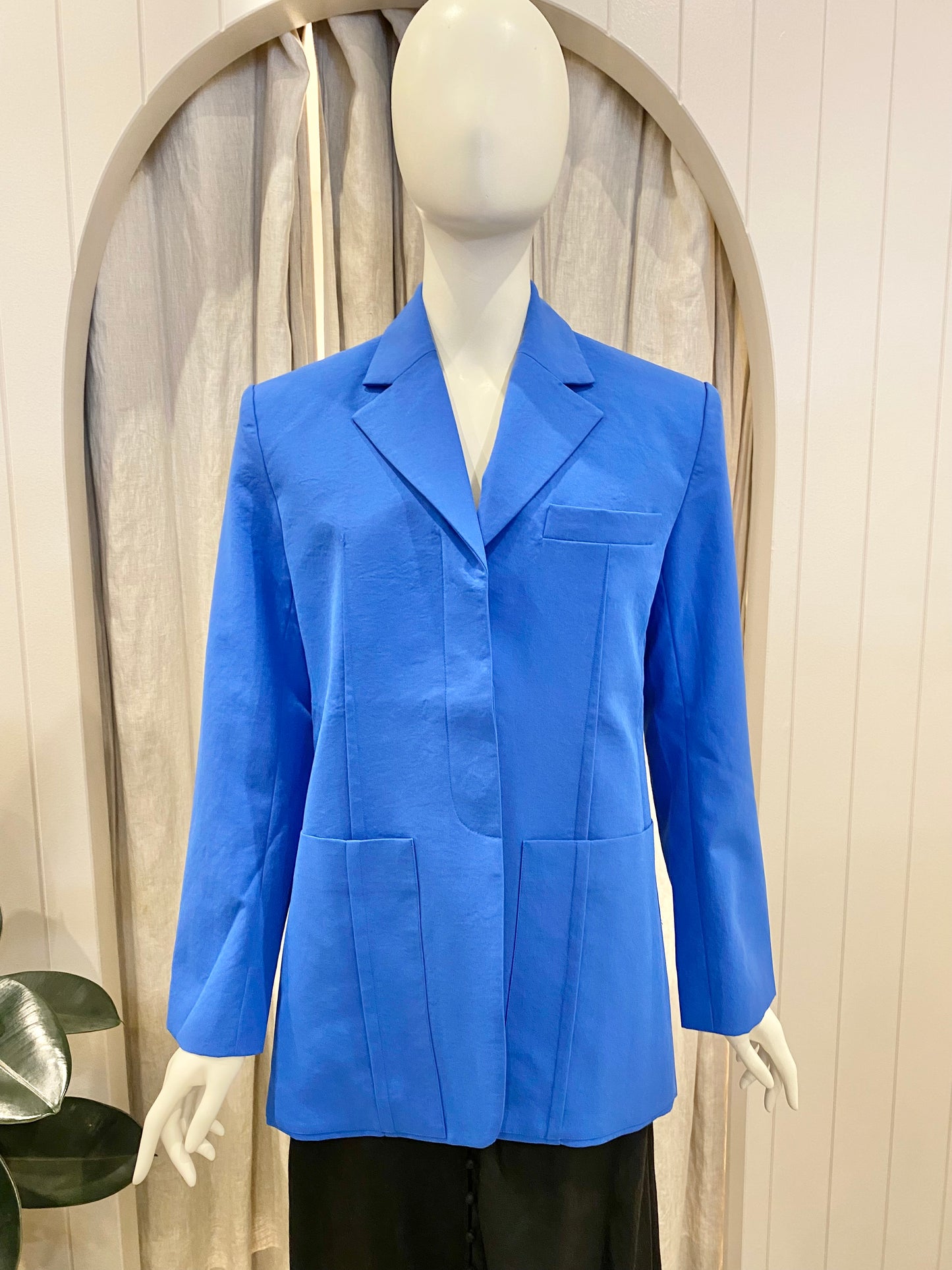 Raef Blue Henley Blazer - Size 10