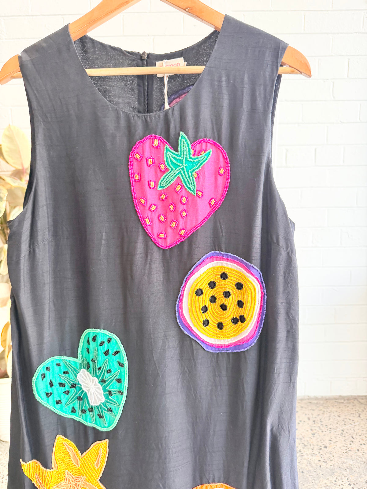 Gorman 'Cute Fruit' Beaded Shift Dress - Size 14