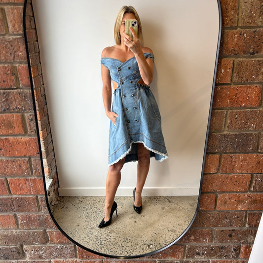 AJE Bercu Denim Dress - Size 8