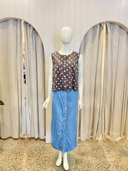 Commonry Zoe Polka Dot Vest - Size 14