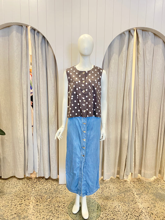 Commonry Zoe Polka Dot Vest - Size 14