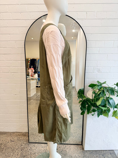 Kowtow Green Mirror Apron Dress - Size XL (14)