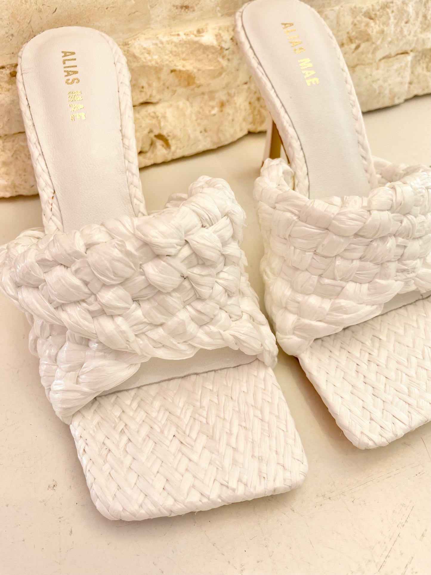 Alias Mae Woven Mules in White - Size 39