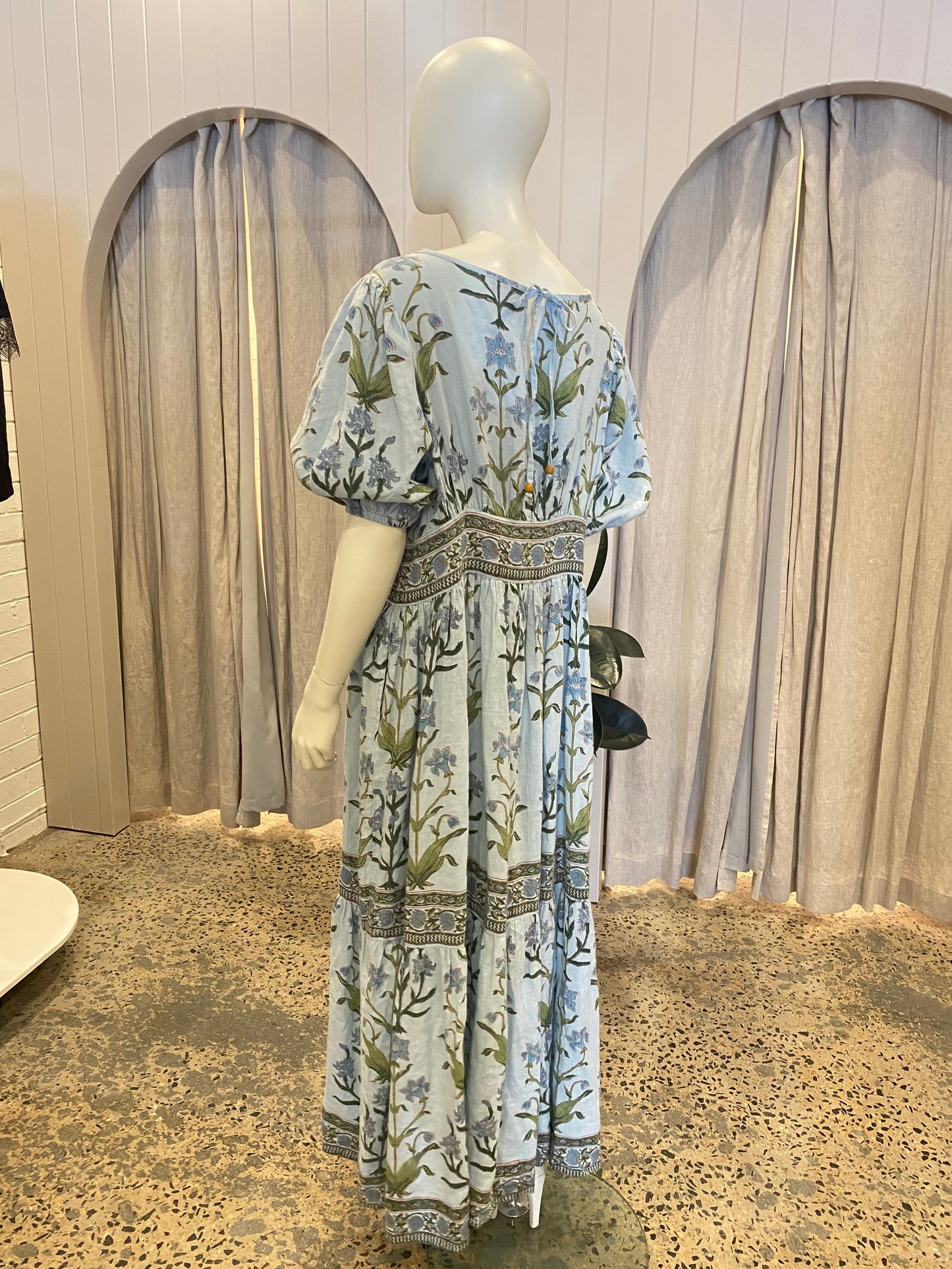 Hannah Artwear Linen Maxi Dress - Size 3 (14/16)