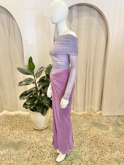 Benni Yasmin Off Shoulder Maxi Dress in Purple