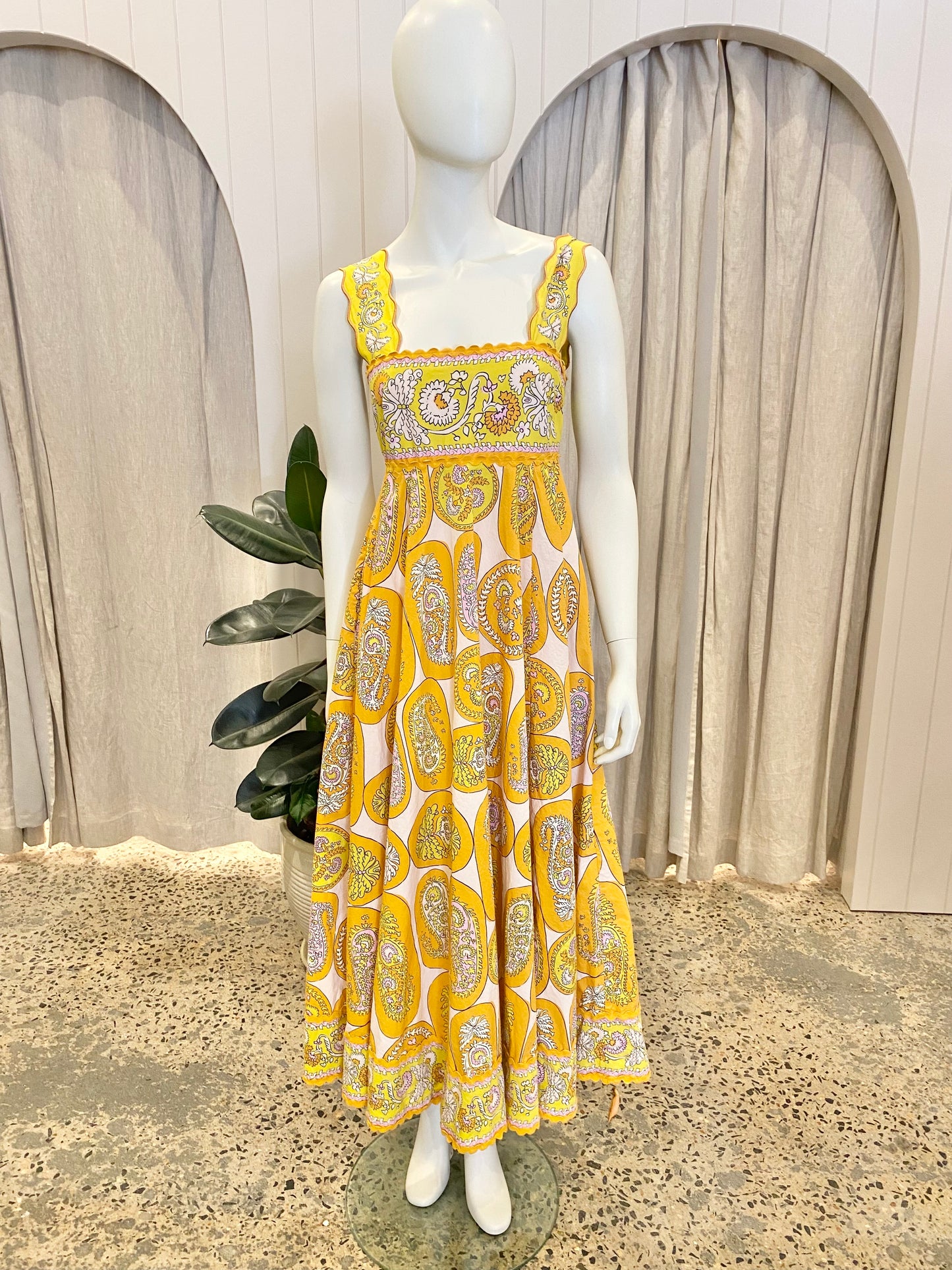 Alemais 'Diana' Orange Summer Cotton Dress - Size 8