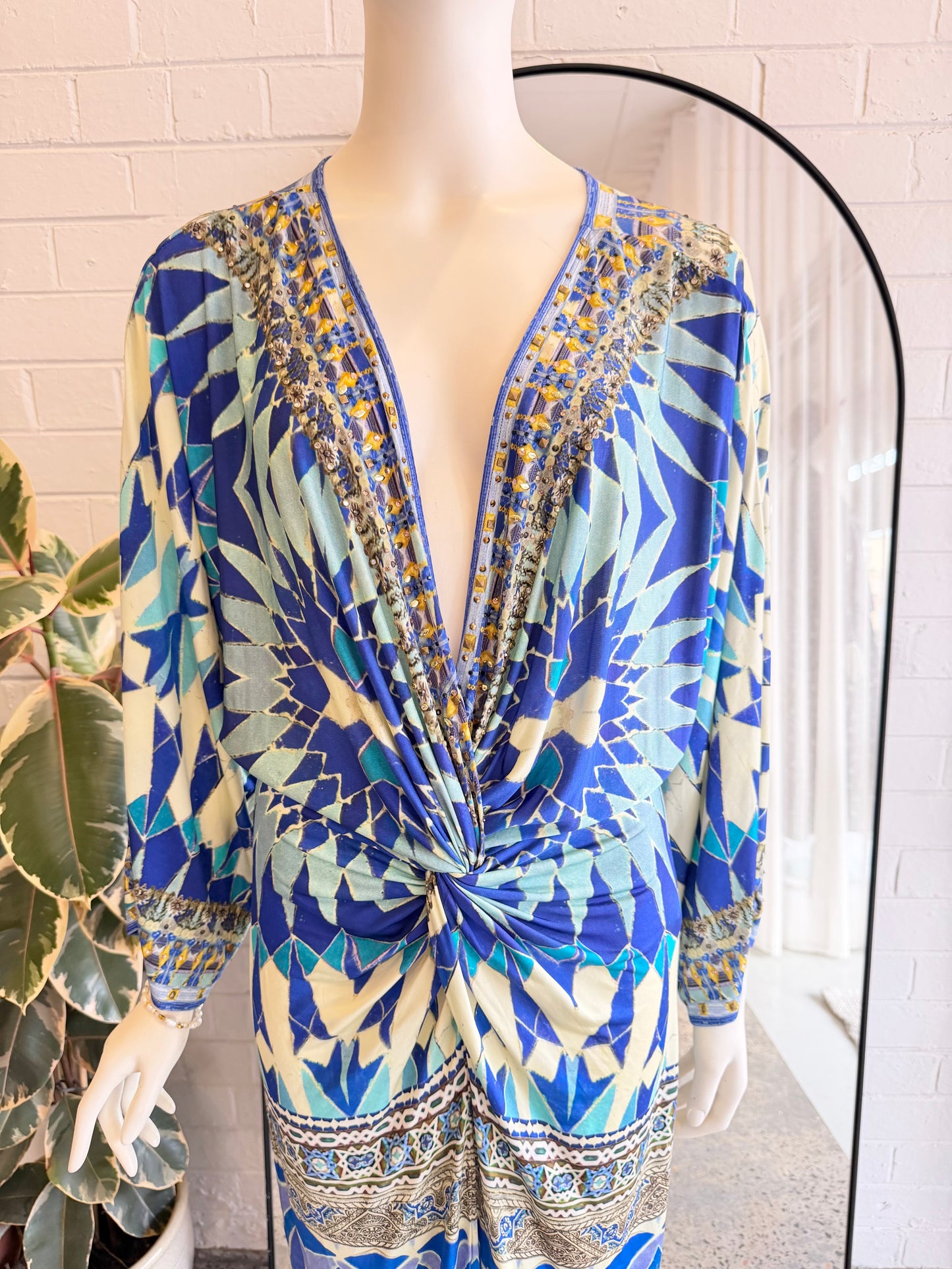 Camilla Seeing Stars Long Split Twist Front Dress - Size M (10-12)