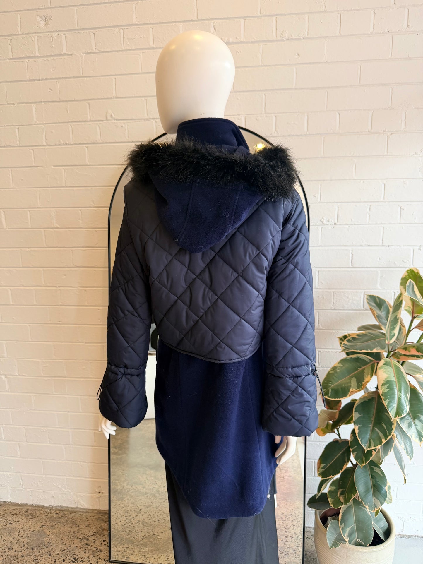 Joie Midnight Blue Hetal Wool Coat - Size S