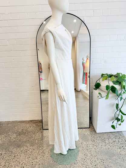 Dissh Off White Cass Midi Dress - Size 14