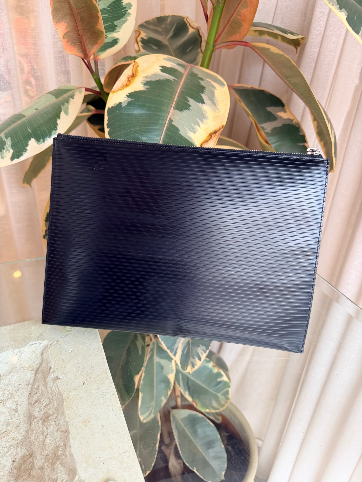 Saint Laurent Paris Nero I-Pad Militar Pouch
