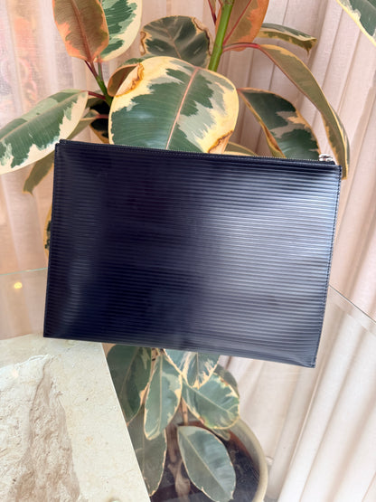 Saint Laurent Paris Nero I-Pad Militar Pouch