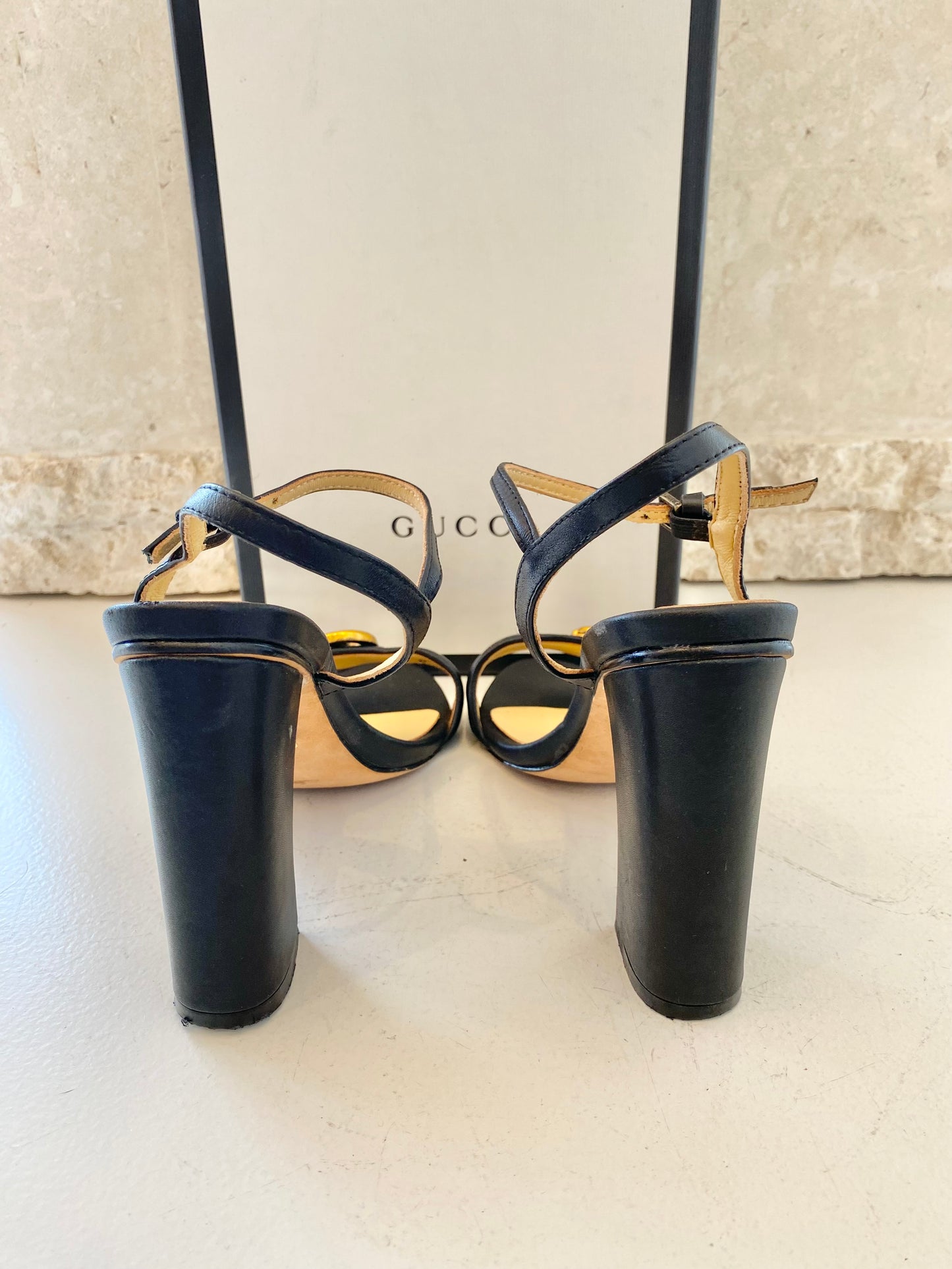 Gucci Black GG Marmont Mid Heels - Size 38