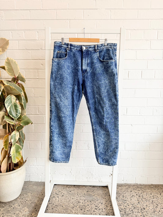 Isabel Marant Étoile Acid-Wash Tapered Jeans - Size 44 (14)