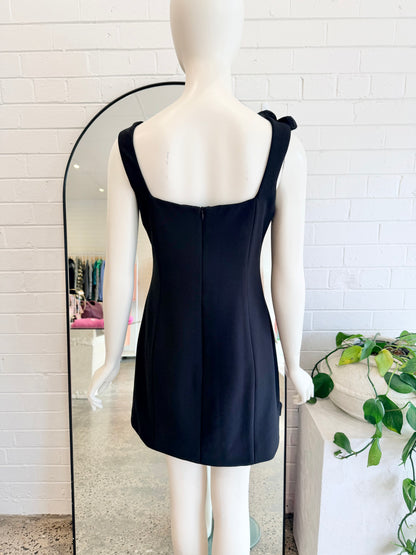 Elliatt Black Trompe 3D Floral Mini Dress - Size L (12) - Pre-Loved Geelong