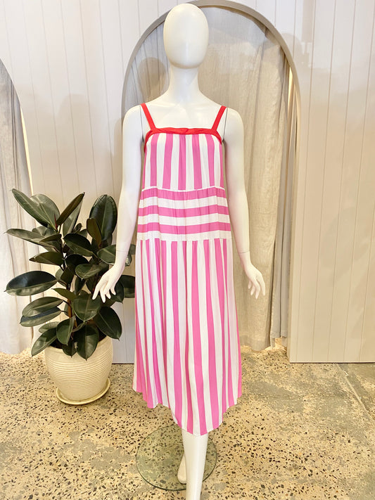 Label of Love Striped Midi Dress - Size 12