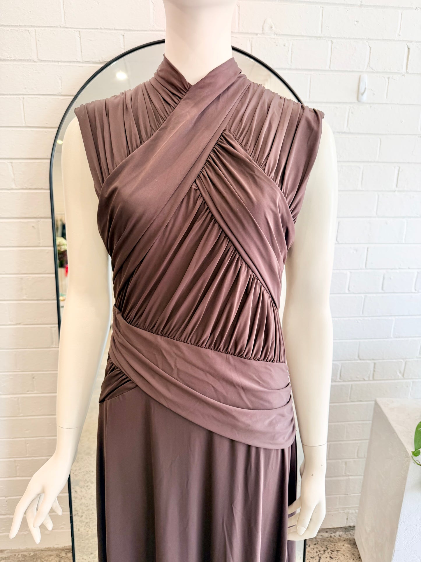 Rachel Gilbert 'Juniper' Gown in Chocolate - Size XL (14)