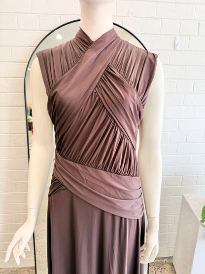 Rachel Gilbert 'Juniper' Gown in Chocolate - Size XL (14)