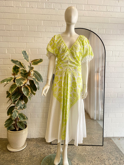 Scanlan Theodore Lime Aztec Weave Gather Dress BNWT - Size 10