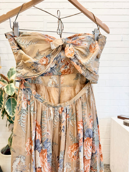 Zimmermann Anais Antique Tie Midi Dress - Size 2 (10)
