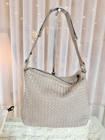 Miu Miu Grey Nappa Matelasse Shopper Tote
