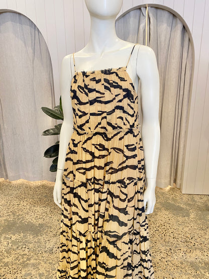 AJE Zebra Tired Maxi Dress - Size 6