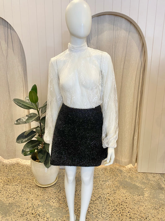 House of London White Lace Blouse - Size Small (8-10)