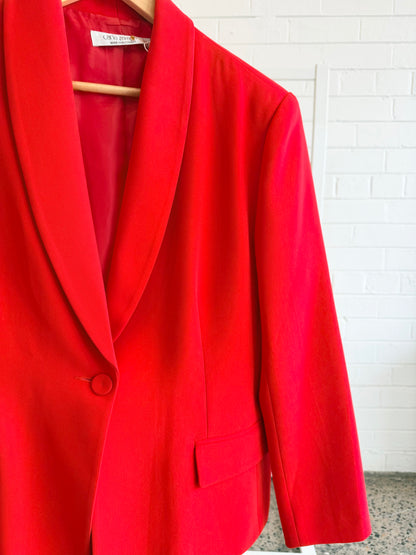 Carla Zampatti Red Single Breasted Blazer  - Size 12
