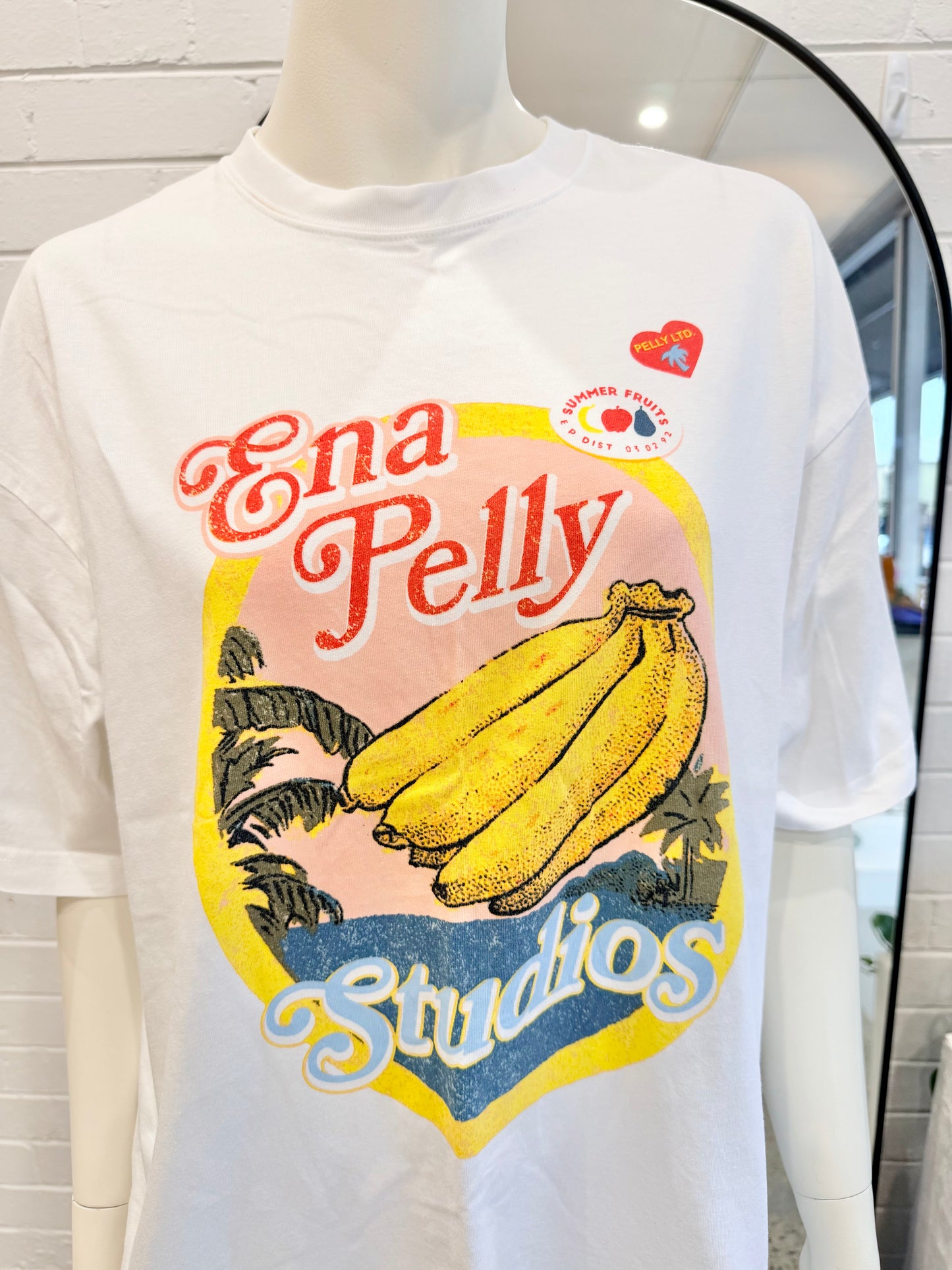 Ena Pelly Banana Tee in Vintage White - Size 8