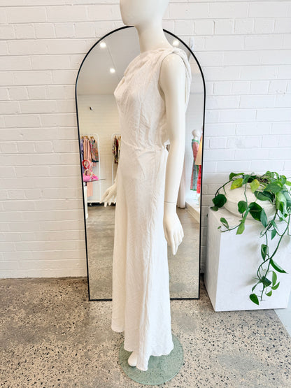 Dissh Off White Cass Midi Dress - Size 14